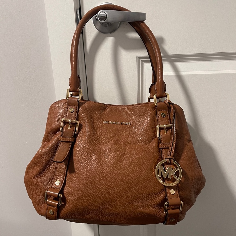Michael Kors Camel Colored Bag with Gold Hardware